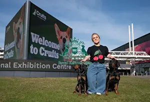 Paralympian Ellie Simmonds OBE with Polish Hunting Dogs Bojar and Pippa at the launch of Crufts 2025