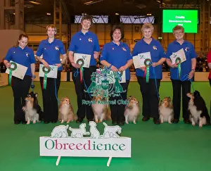 Photo call Obreedience Winners in Obedience ring on Saturday evening