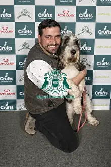 Basset Griffon Vendeen Grand Prints: Reality star Caspar Todd, from MAFS UK (Married At First Sight) with his dog Bridget