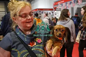 Crufts 2025 Discover Dogs Prints: Russian Toy with owner in Discover Dogs