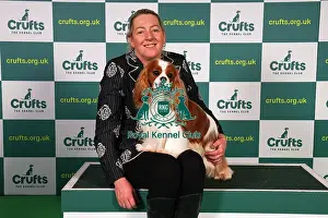 Tanya Ireland from Essex, with Dublin, a Cavalier King Charles Spaniel, which was the Best of Breed winner today (Sunday 12. 03. 23), the last day of Crufts 2023, at the NEC Birmingham