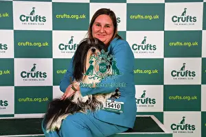 Vicky Clutterbuck from Newbury, with Lettuce, a Lhasa Apso, which was the Best of Breed winner today (Sunday 12. 03. 23), the last day of Crufts 2023, at the NEC Birmingham
