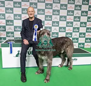 Irish Wolfhound Prints: Vulnerable Breeds Competion Winner Roger Tebburtt with Tozzie an Irish Wolfhound (Friday 07/03/25)