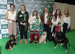 Scruffts Prints: Winner of Scruffts Bex Hall with Lola and Judge Gemma Atkinson and the finalists today (Saturday 08/03/25)